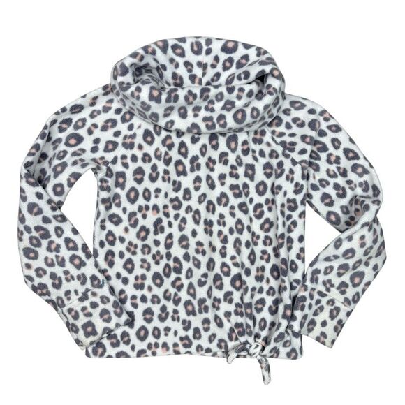 SO Cheetah Print Fleece Cowl Neck Top Size S 7 - Picture 1 of 4